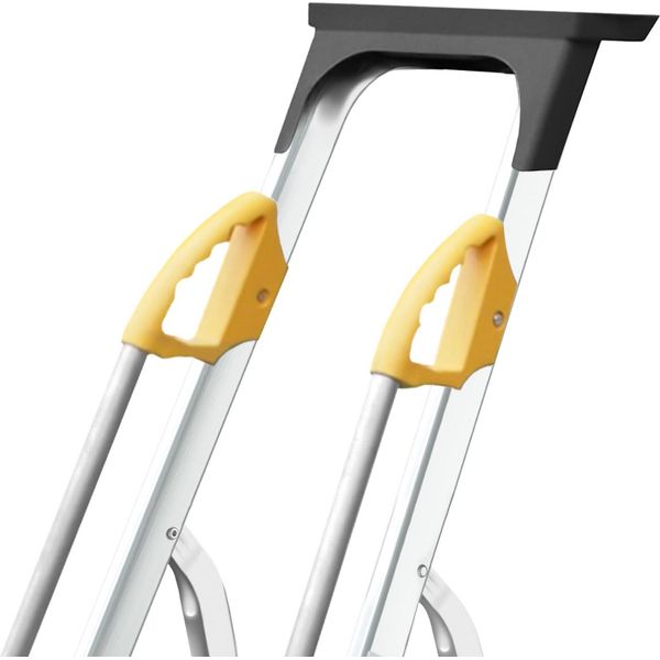 Drabest | Scala - 4 Gradini, Portata 150Kg - Scala Con Corrimano, Scala In Alluminio, Piedini Antiscivolo, Scaletta, Scala Pieghevole-image