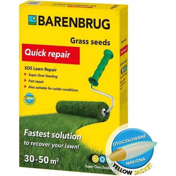 Barenbrug Sos Riparazione Prato - Erba Con Semi Di Varietà A Rapida Germinazione Per La Riparazione Del Prato 1Kg-image