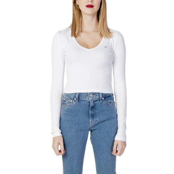 Tommy Hilfiger Jeans T-Shirt Donna Cotone Bianco GR78812 - Taglia: Xs-image