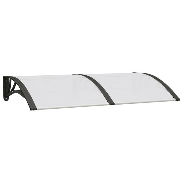 Vidaxl Tettoia Per Porta Nera E Trasparente 150X75 Cm In Policarbonato-image