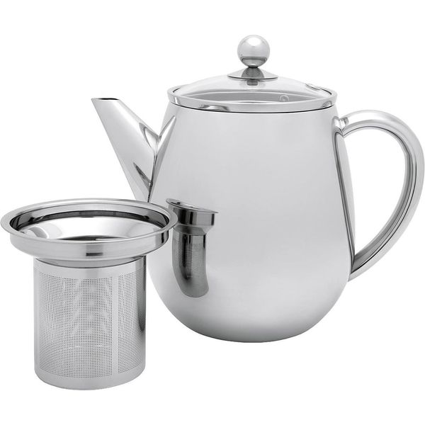 Bredemeijer Teiera Duet Coperchio E Filtro In Vetro Eva 1,1L A Doppia Parete In Acciaio Inox Lucido-image