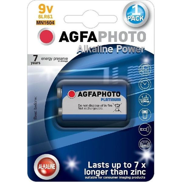 Agfaphoto Power Batteria Alcalina 9V, Blister 1 Pz-image