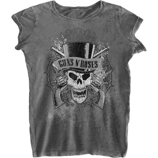 Guns N Roses - Maglietta "Faded Skull"" Da Donna RO5512 (S) (Antracite)"-image