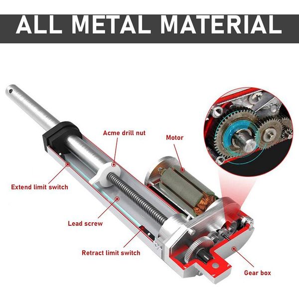 Jopassy 1500N Attuatore Lineare Attuatore Attuatore Motore Lineare Attuatore Lineare Motore DC12V 250Mm-image