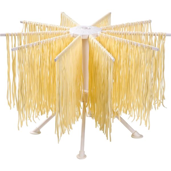 Essiccatoio Per Pasta Penelife Con 10 Bracci Estensibili - Stendipasta Pieghevole Per Essiccare La Pasta - Essiccatoio Per Pasta In Plastica - Stendipasta Per Appendere 2 Kg Di Pasta, Bianco-image