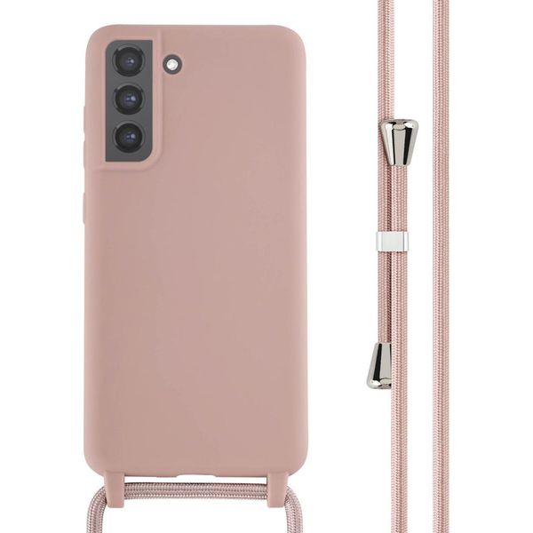 Samsung Galaxy S21 Fe Cover - Silicone - Imoshion Custodia Morbida/Cover Con Banda/Copertura Posteriore - Rosa-image