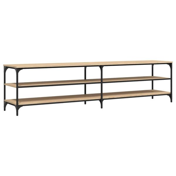 Mobile Tv Rovere Sonoma 200X30X50 Cm Materiale A Base Di Legno E Metallo-image