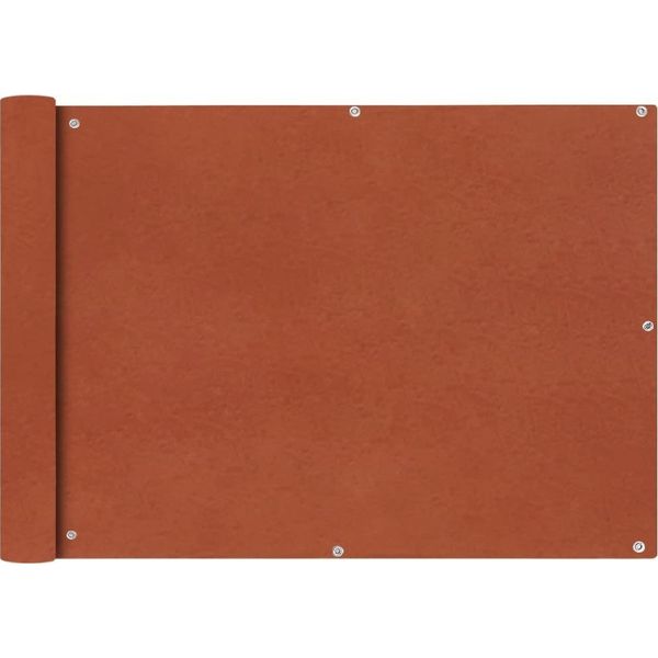 The Living Store Schermo Privacy Per Balcone In Tessuto Oxford 75X400 Cm Terracotta-image