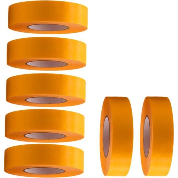 7 Rotoli Di Nastro Adesivo Professionale Oro 50 M X 24 Mm - Nastro Crespo Oro Per Pittori - Nastro Per Mascheratura Per Pittori E Decoratori - Crespo Per Interni Ed Esterni - Crespo Per Pittori - Nastro Adesivo Versatile Per Lavori Di Pittura-image