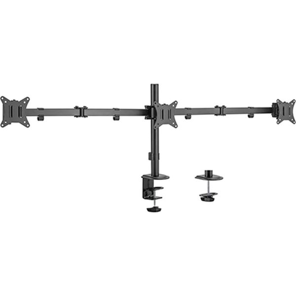 Gembird MA-D3-01 Adjustable Desk 3-Display Mounting Arm (Rotate Tilt Swivel) 17”-27” Up To 7 Kg-image