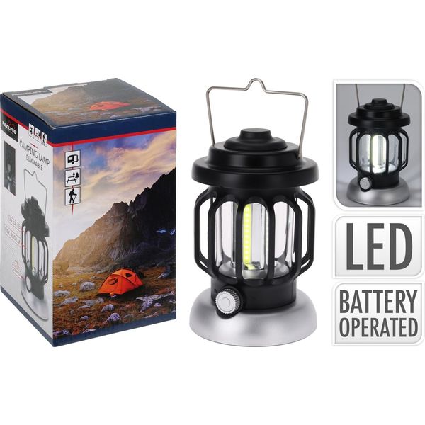 Lanterna Da Campeggio Con Lampadina Led 10 X 16 Cm In Metallo Nero KO-CX7000070-image