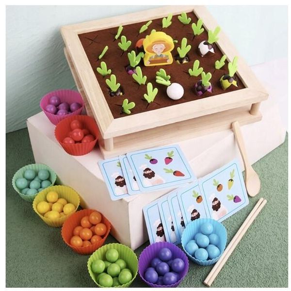 Set Di Giochi Da Tavolo A 2 Pezzi Puzzle Di Perline Gioco Di Memoria Orto Giocattolo Educativo Montessori 22755-image