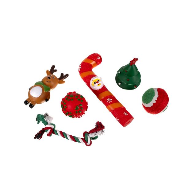 Cane Giocattolo Natale 6 Pezzi Regalo Cane Masticare Giocattolo 22637-image