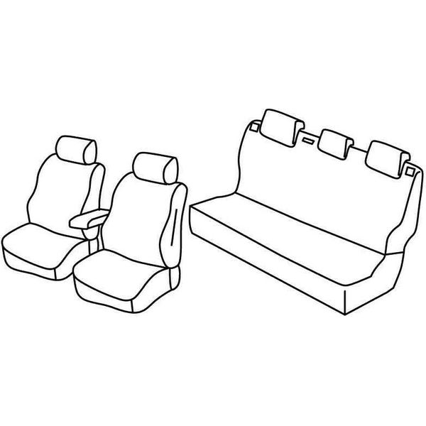 Coprisedili Lampa Set Superior - Nero/Blu - Compatibile Per Volkswagen Polo 5P (09/09>09/17)-image