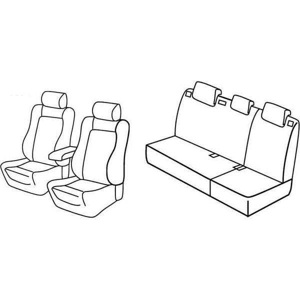 Coprisedili Lampa Set Superior - Nero/Blu - Compatibile Per Volkswagen Polo 5P (05/14>09/17)-image