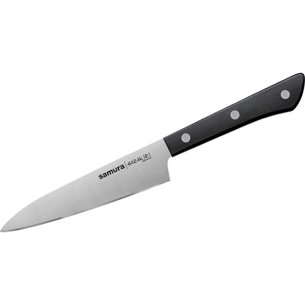 Coltello Multiuso Samura Harakiri 4,7" - Utensile Da Cucina In Acciaio Giapponese Di , Manico Bianco Resistente, Perfetto Per Tagli Di Precisione E Preparazione Dei Cibi."-image