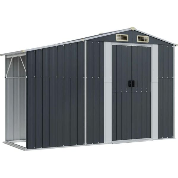 Vidaxl Capanno Per Attrezzi Antracite 277X93X179 Cm Acciaio Zincato-image