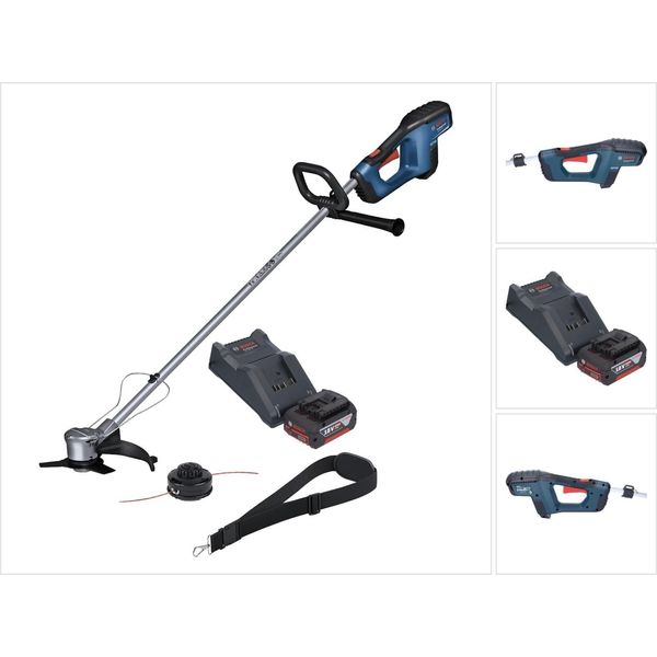 Bosch Gfr 18V-23 Decespugliatore Professionale A Batteria Senza Spazzole Da 18 V 230 Mm + 1X Batteria Da 4,0 Ah + Caricabatterie-image