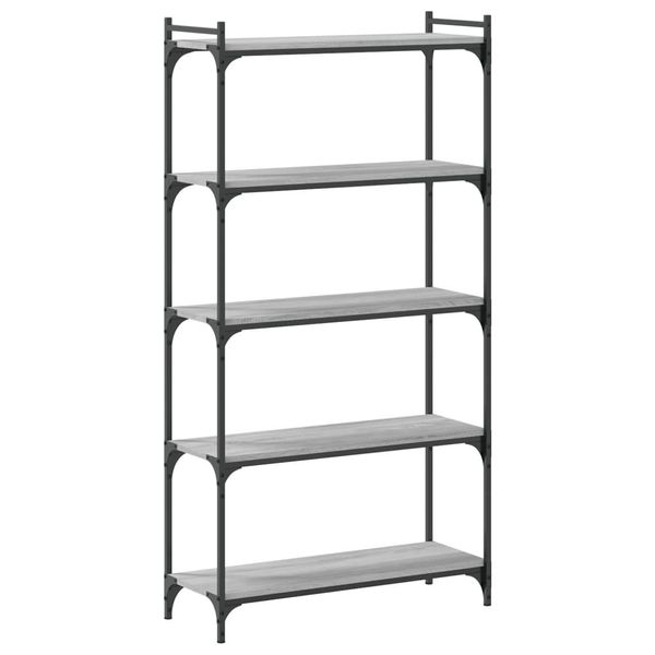 Libreria 5 Ripiani Grigio Sonoma 80X30X154 Cm Materiale A Base Di Legno-image