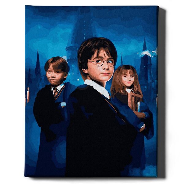 Oh Art! - Set Di Pittura Per Numeri Harry Potter - 40X50Cm, Con Cornice In Legno E Pennelli Fai Da Te-image