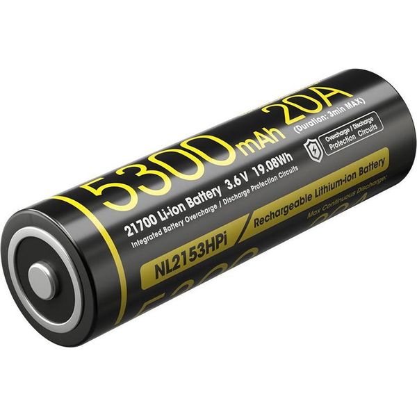 Nitecore Nl2153Hpi 21700 - Batteria Agli Ioni Di Litio Da 5300 Mah Fino A 20 A-image