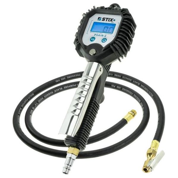 Pistola Di Pressione Per Pneumatici Stix PSAIR-2 0-18 Bar Con Manometro Elettronico Lcd-image