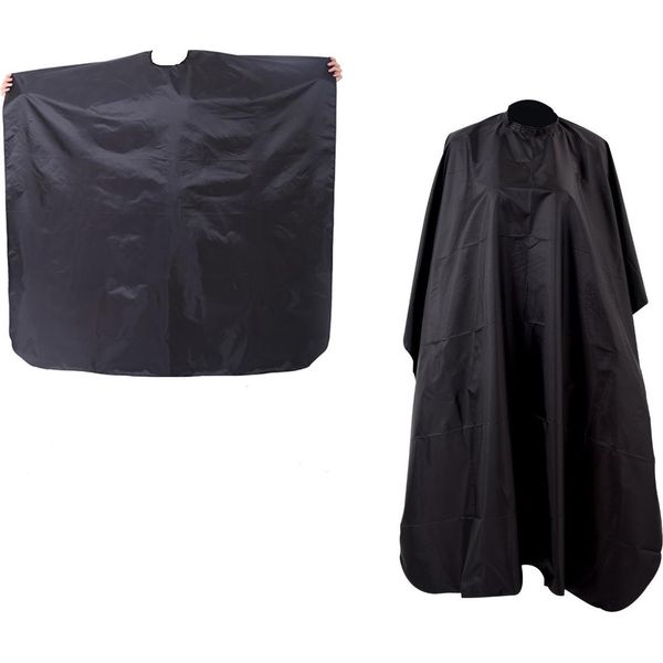 Set Di 2 Mantelle Da Parrucchiere Per Adulti E Bambini Con Chiusura In Velcro - Mantella Nera Da Parrucchiere 120 X 145 Cm - Mantella Da Parrucchiere Xxl Impermeabile Unisex - Universale Per Barbieri E Saloni Di Parrucchiere-image
