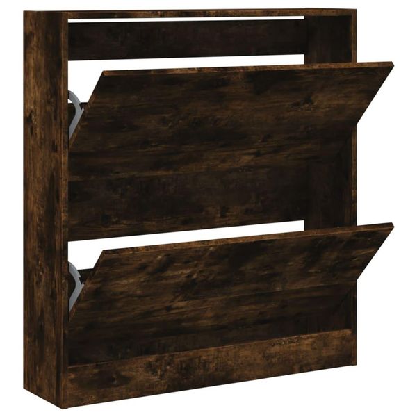 Vidaxl Scarpiera In Rovere Fumé 80X21X87,5 Cm Materiale In Legno-image