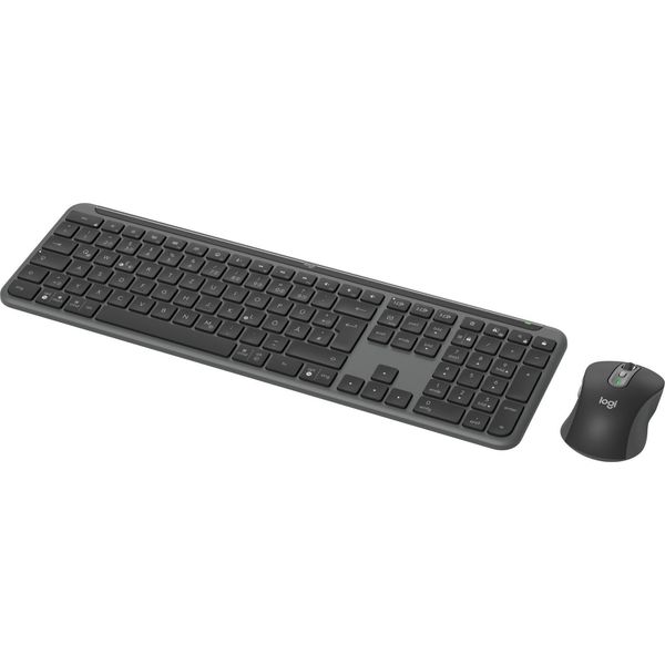 Logitech Signature Slim Combo MK950, Senza Fili, Rf Senza Fili + Bluetooth, Interruttore A Forbice, Qwertz, Grafite, Mouse Incluso-image