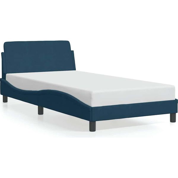 Vidaxl Struttura Letto Con Testiera "Dover"" Blu 100X200 Cm In Velluto"-image