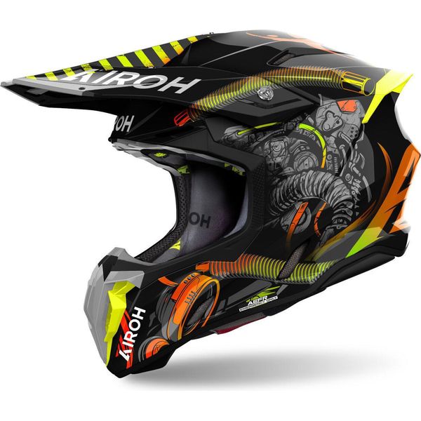 Casco Da Motocross Airoh Twist 3 Toxic Nero Lucido Taglia S-image