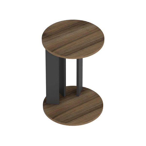 In And Outdoormatch Tavolino Kailyn - Noce E Antracite - Truciolato - 64 X 34 Cm - Design Elegante-image