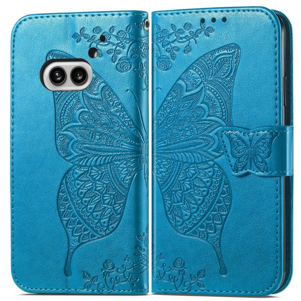 Per Nulla Phone 2A / Plus Portafoglio In Custodia Per Cellulare Con Design A Farfalla Blu-image