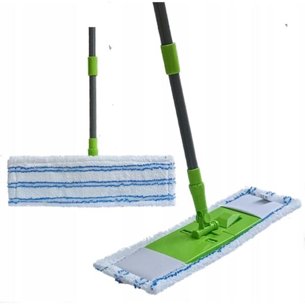 Mop Piatto Per Pavimenti In Microfibra Lux Manico Telescopico Robusto E Spesso Con Fodera-image