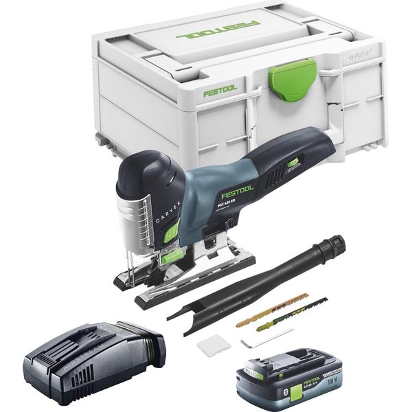 Festool Carvex Psc 420 Eb-Basic Seghetto Alternativo A Pendolo A Batteria 18 V 120 Mm Brushless + 1X Batteria Ricaricabile 4,0 Ah + Caricatore Rapido + Systainer-image