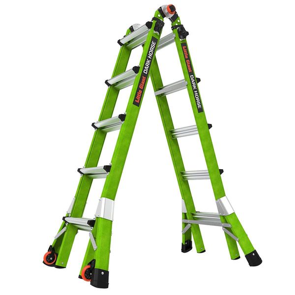 Scala Telescopica Multifunzionale Little Giant Dark Horse 2.0, 4X5 Pioli, Fibra Di Vetro 16122-image