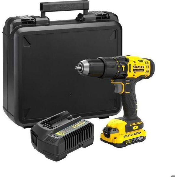 Trapano A Percussione 50 Nm - Litio 18 V - 2 Batterie 2 Ah - Stanley Fatmax V20 - SFMCD711D22-QW-image