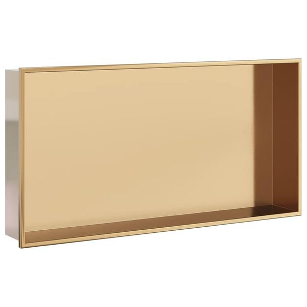 Vidaxl Piatto Doccia Golden Spazzolato 62X32X9 Cm In Acciaio Inox-image