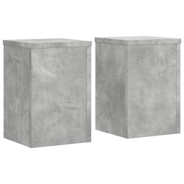 Vidaxl Supporto Per Piante 2 Pz. Grigio Cemento 20X20X30 Cm Materiale A Base Di Legno-image