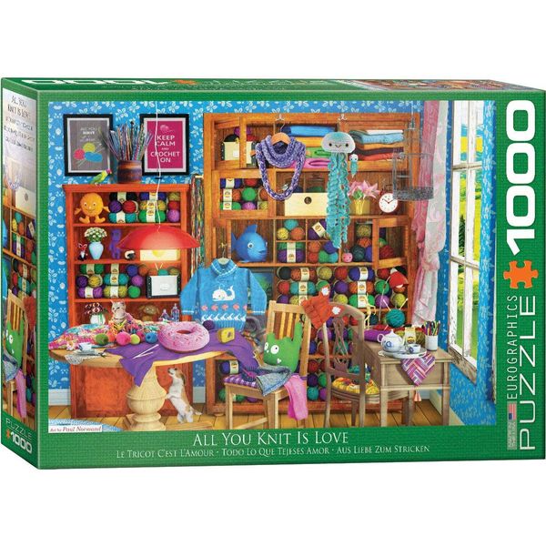 Puzzle Da 1000 Pezzi - Puzzle - La Favolosa Stanza Dei Lavori A Maglia + Cornice In Alluminio Per 1000 Pezzi-image