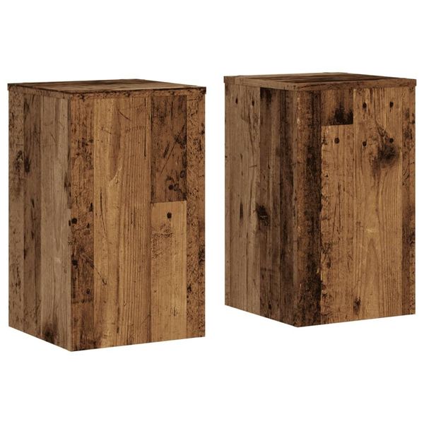 Vidaxl Supporto Per Piante 2 Pz. Aspetto Legno Recuperato 30X30X50 Cm Materiale A Base Di Legno-image
