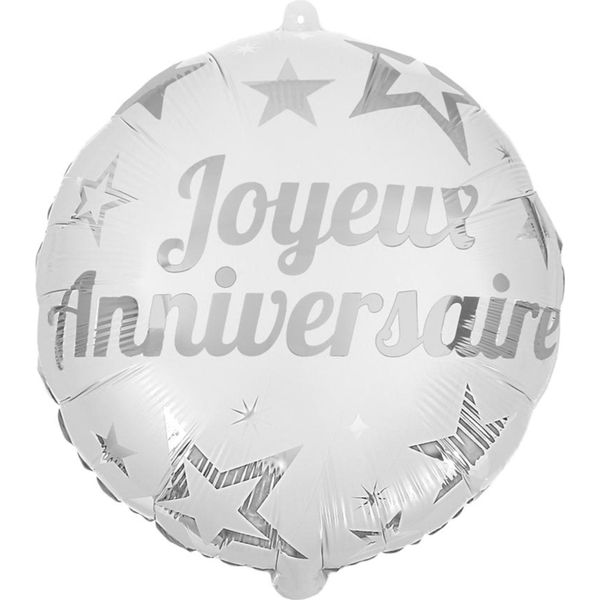 Palloncino In Foil Happy Birthday Bianco 45 Cm - Taglia Unica-image
