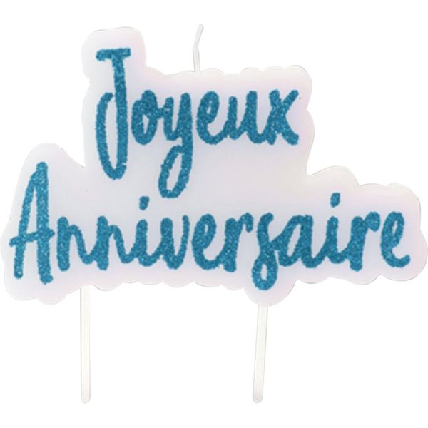 Candela Per Torta Happy Birthday Turchese 8 X 5 Cm - Taglia Unica-image