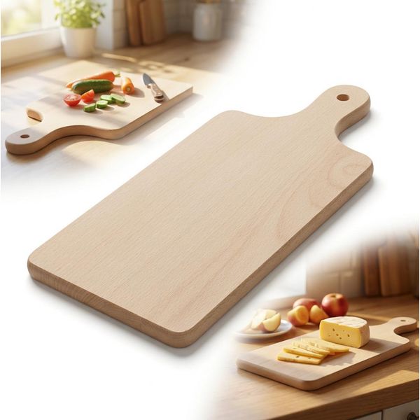 Tagliere Tradizionale In Legno Con Manico | 36Cm X 16Cm | Legno Di Faggio-image