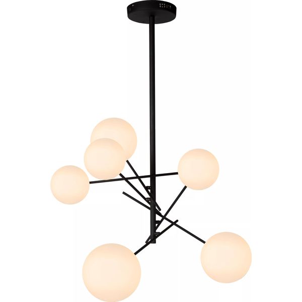 Lampada A Sospensione Sfere Bianche Nere Alara 6Xg4 1,5W Lucide-image