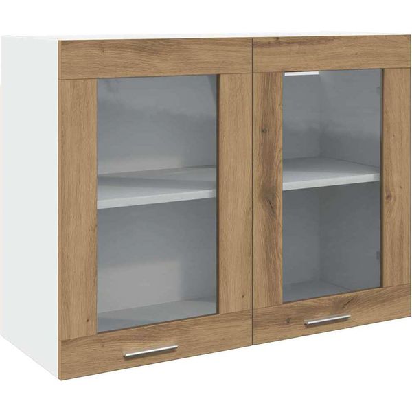 Vidaxl Vetrinetta Pensile Lyon Artisan Rovere 80X31X60 Cm Materiale Legno-image