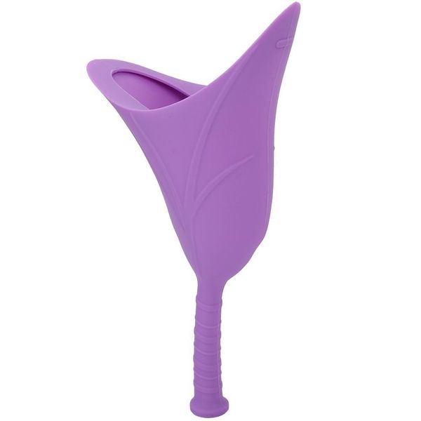 Orinatoio Da Viaggio In Silicone Per Donne, Wc Portatile Pieghevole Con Imbuto (Viola)-image