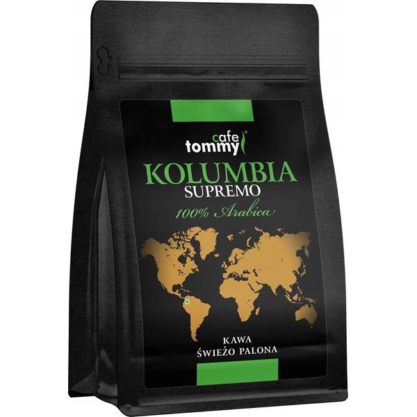 100% Chicchi Di Caffè Arabica, Appena Tostati, Colombia Supremo, 250 G, Per Macchine Da Caffè Espresso-image