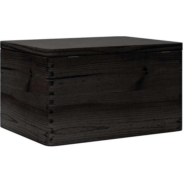 Vidaxl Scatola Di Legno Con Coperchio Nero 40X30X23 Cm In Legno Di Pino Massiccio-image
