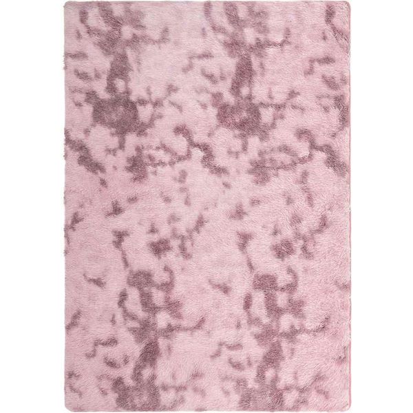 Vidaxl Tappeto Shaggy A Pelo Alto Navarra Rosa Antico 160X230 Cm Poliestere-image